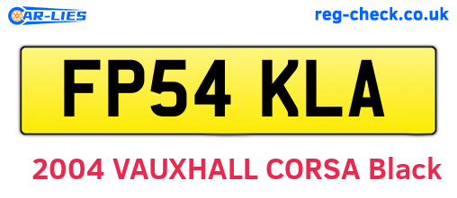 FP54KLA are the vehicle registration plates.