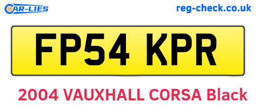 FP54KPR are the vehicle registration plates.