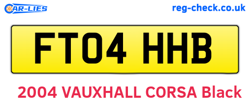 FT04HHB are the vehicle registration plates.