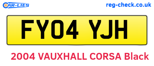 FY04YJH are the vehicle registration plates.