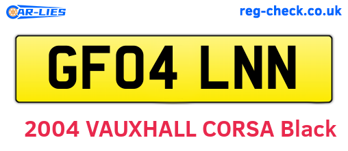 GF04LNN are the vehicle registration plates.