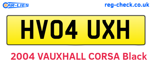 HV04UXH are the vehicle registration plates.