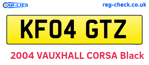 KF04GTZ are the vehicle registration plates.