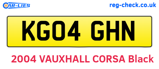 KG04GHN are the vehicle registration plates.