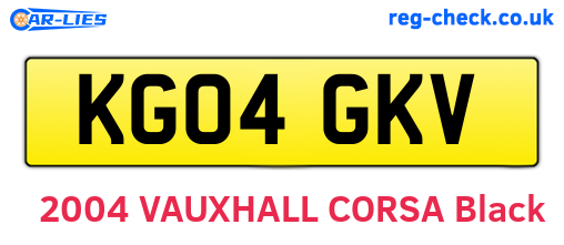 KG04GKV are the vehicle registration plates.