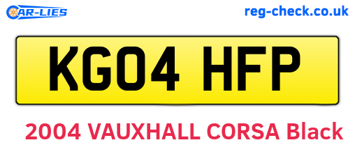 KG04HFP are the vehicle registration plates.