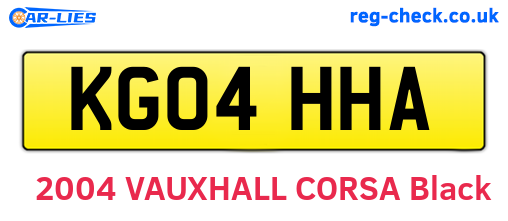 KG04HHA are the vehicle registration plates.