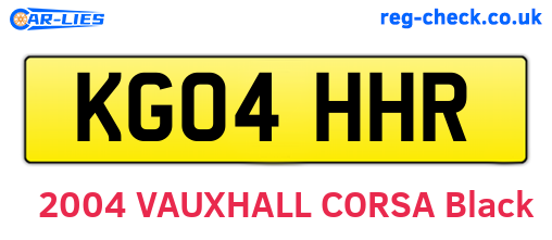 KG04HHR are the vehicle registration plates.