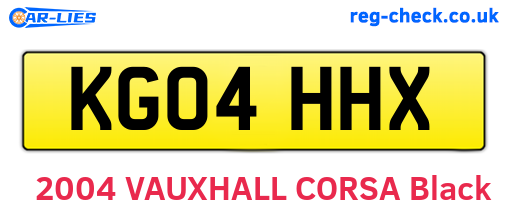 KG04HHX are the vehicle registration plates.