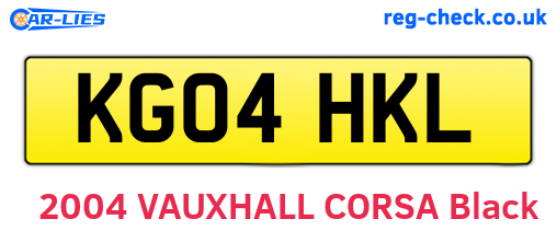 KG04HKL are the vehicle registration plates.
