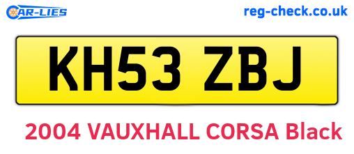 KH53ZBJ are the vehicle registration plates.