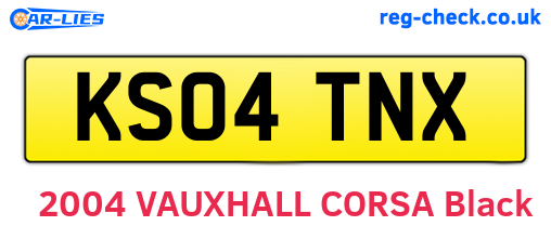 KS04TNX are the vehicle registration plates.