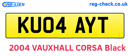 KU04AYT are the vehicle registration plates.