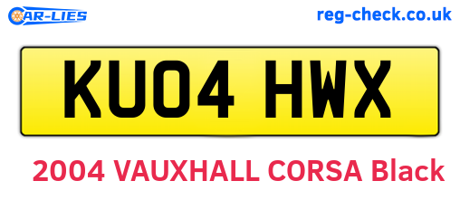 KU04HWX are the vehicle registration plates.