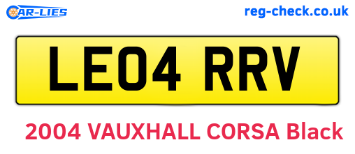 LE04RRV are the vehicle registration plates.