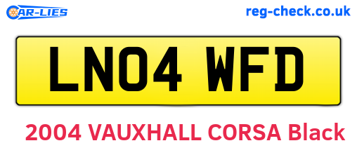 LN04WFD are the vehicle registration plates.