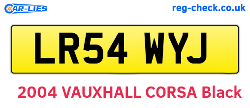 LR54WYJ are the vehicle registration plates.