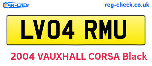 LV04RMU are the vehicle registration plates.