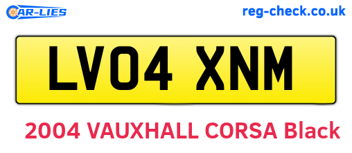 LV04XNM are the vehicle registration plates.