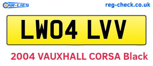 LW04LVV are the vehicle registration plates.