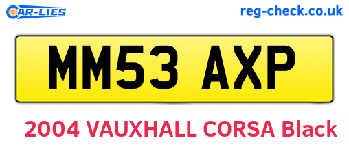 MM53AXP are the vehicle registration plates.