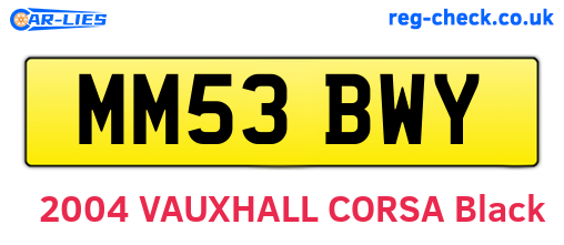 MM53BWY are the vehicle registration plates.
