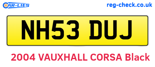 NH53DUJ are the vehicle registration plates.