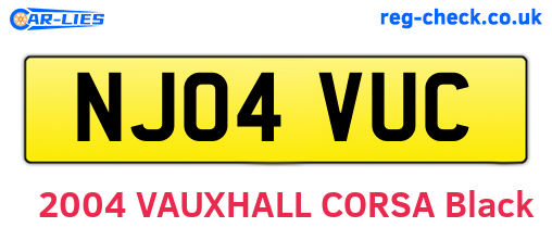 NJ04VUC are the vehicle registration plates.