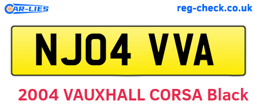 NJ04VVA are the vehicle registration plates.