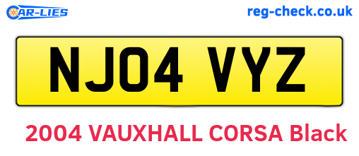 NJ04VYZ are the vehicle registration plates.