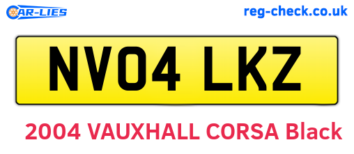 NV04LKZ are the vehicle registration plates.