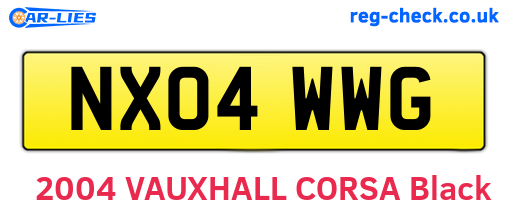 NX04WWG are the vehicle registration plates.