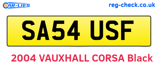SA54USF are the vehicle registration plates.