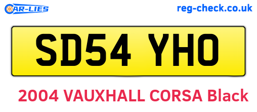 SD54YHO are the vehicle registration plates.