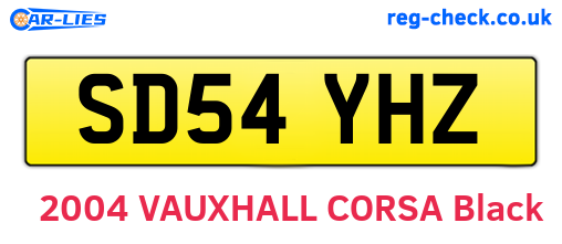 SD54YHZ are the vehicle registration plates.