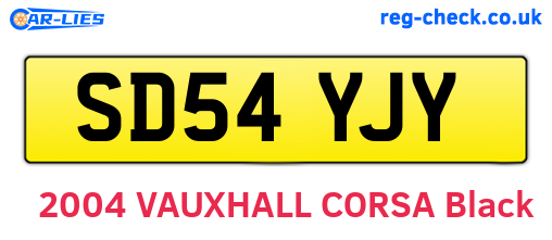 SD54YJY are the vehicle registration plates.