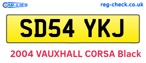 SD54YKJ are the vehicle registration plates.