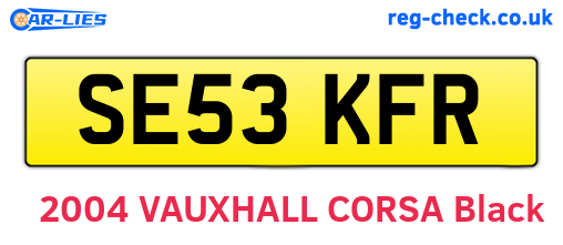 SE53KFR are the vehicle registration plates.