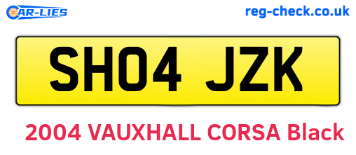 SH04JZK are the vehicle registration plates.