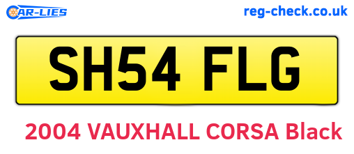SH54FLG are the vehicle registration plates.