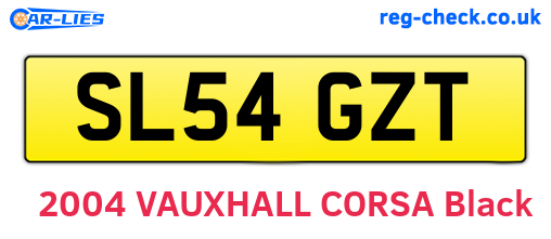 SL54GZT are the vehicle registration plates.