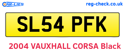 SL54PFK are the vehicle registration plates.