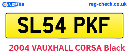 SL54PKF are the vehicle registration plates.