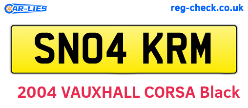 SN04KRM are the vehicle registration plates.