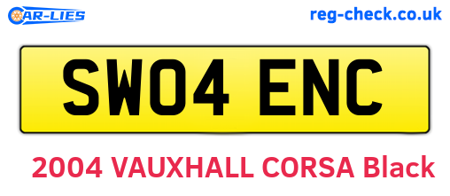 SW04ENC are the vehicle registration plates.