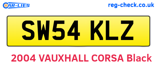 SW54KLZ are the vehicle registration plates.