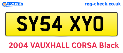 SY54XYO are the vehicle registration plates.