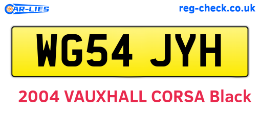 WG54JYH are the vehicle registration plates.