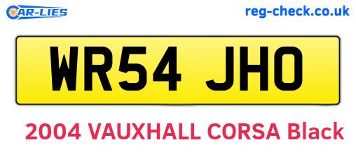 WR54JHO are the vehicle registration plates.