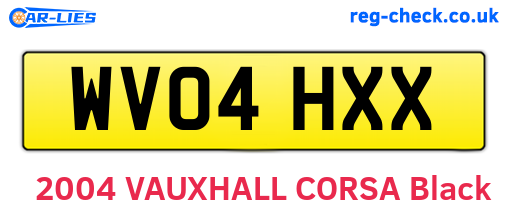 WV04HXX are the vehicle registration plates.